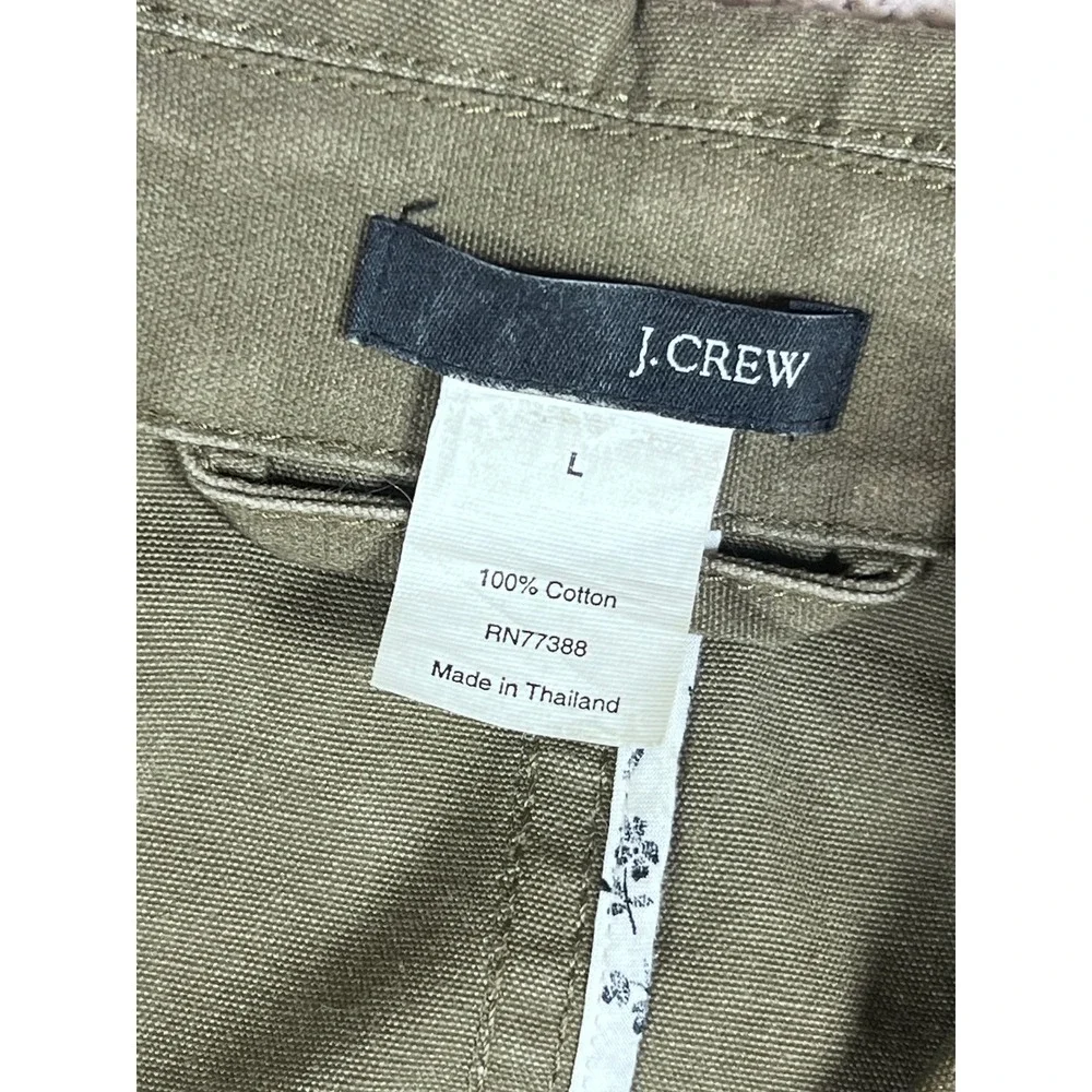 J. Crew Military Green Cotton Utility Jacket